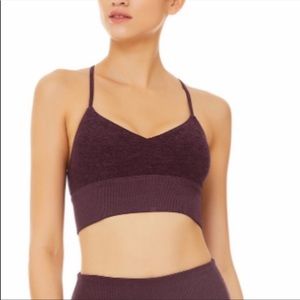 ALO Yoga Lavish Bra Black Plum Heather M